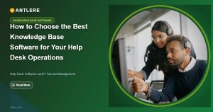 IT support team using knowledge base software to manage help desk tickets and reduce MTTR