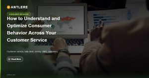 IT manager reviewing consumer behavior data in a help desk dashboard