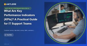 IT support team monitoring key performance indicators on an ITSM dashboard