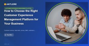 IT manager evaluating a customer experience management platform on a desktop dashboard