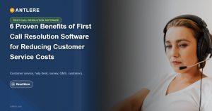 IT manager reviewing first call resolution software dashboard with FCR rates and SLA metrics